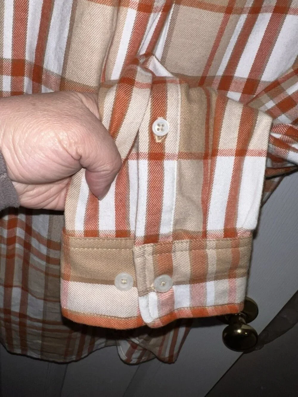 THE NORTH FACE Mens Size Plaid Flannel  Button Shirt Long Sleeve Cotton Sz XL